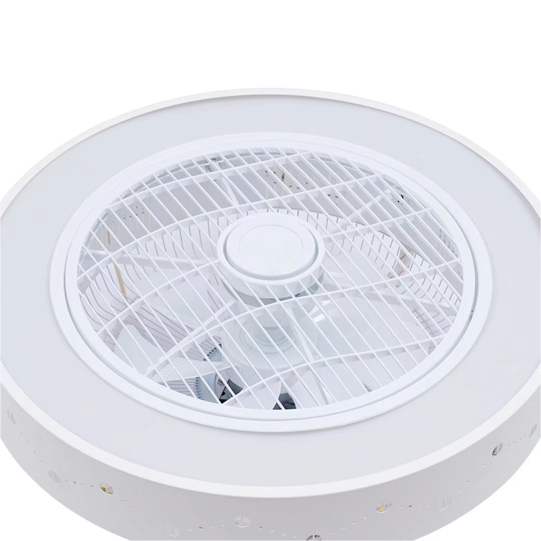 HomeRoots Modern Ceiling Fan and Light With White Finish