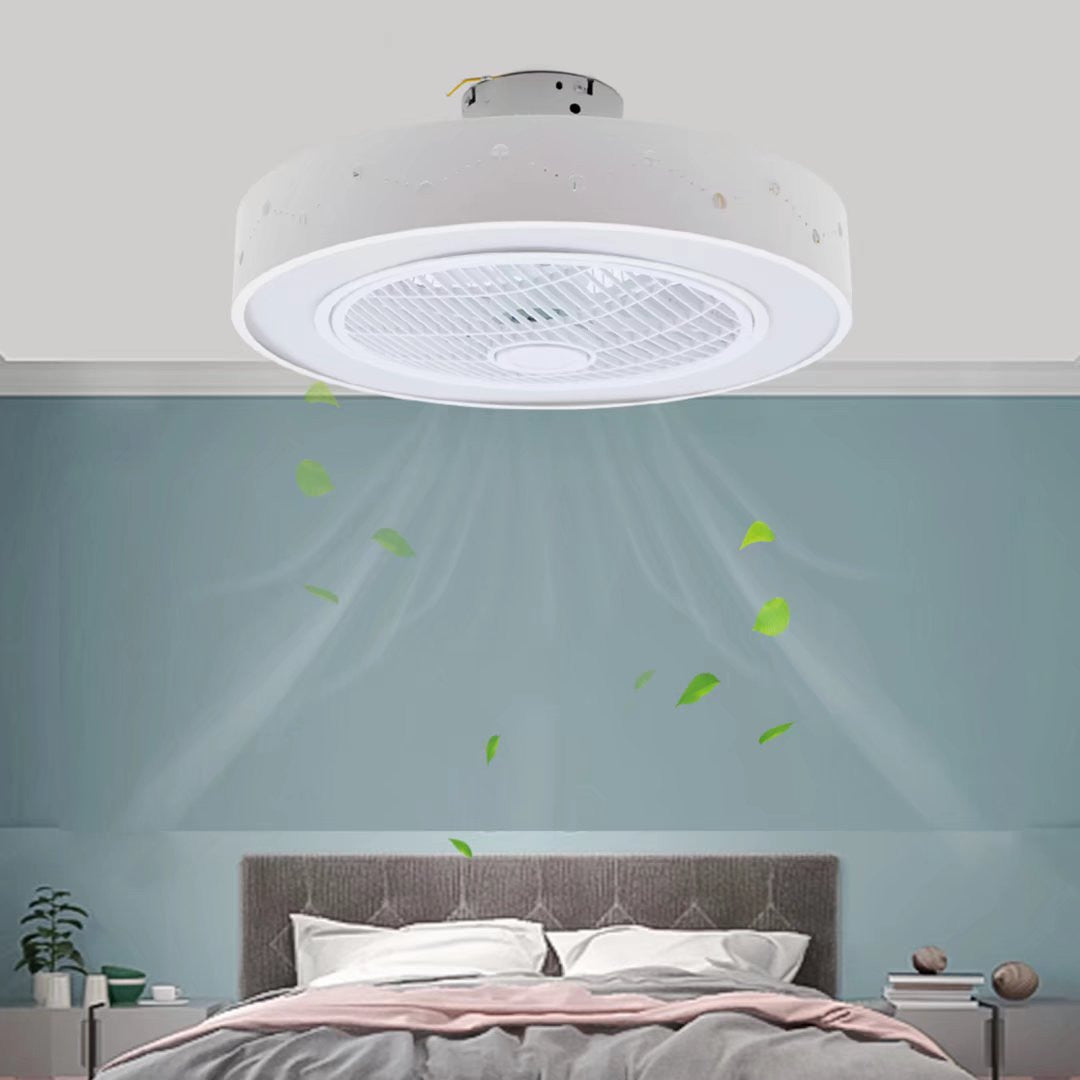 HomeRoots Modern Ceiling Fan and Light With White Finish