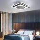 HomeRoots Modern Ceiling Lamp And Fan With White And Black Finish