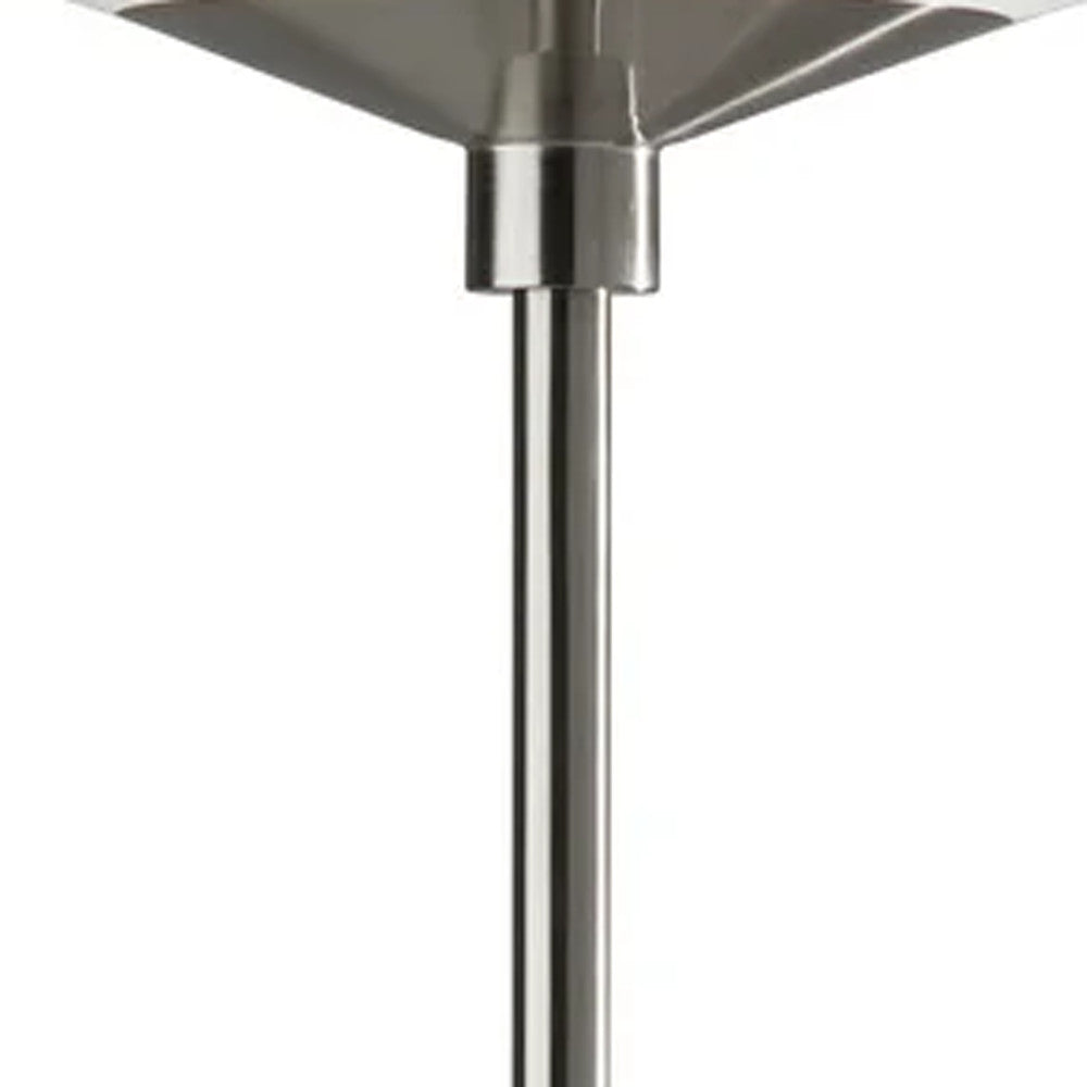 HomeRoots Modern Discus Metal LED Torchiere in Brushed Steel Finish