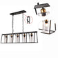 HomeRoots Modern Farmhouse Five Light Hanging Chandelier in Black Finish