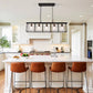 HomeRoots Modern Farmhouse Five Light Hanging Chandelier in Black Finish
