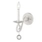 HomeRoots Modern Farmhouse Wall Sconce With Rustic White and Crystal Finish