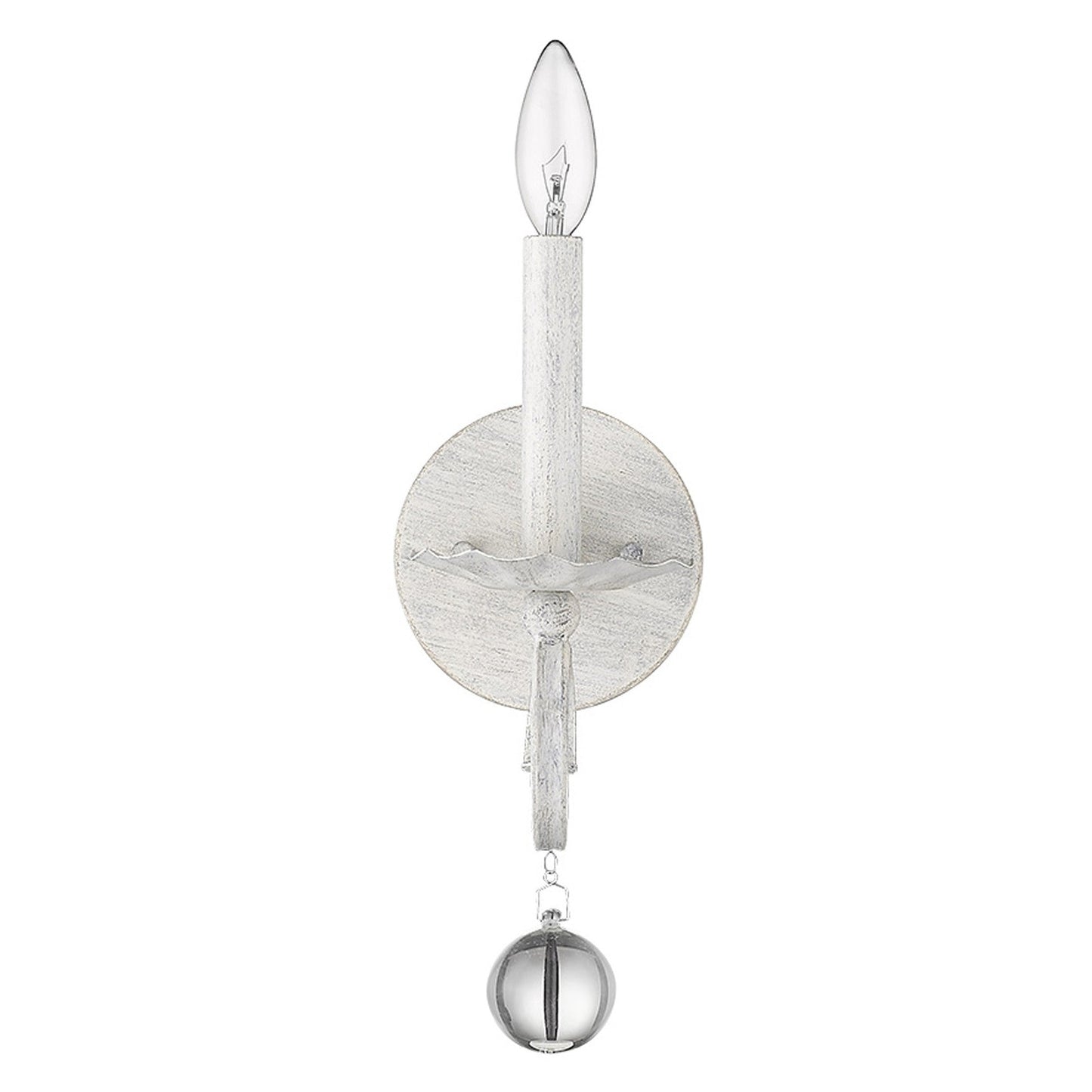 HomeRoots Modern Farmhouse Wall Sconce With Rustic White and Crystal Finish