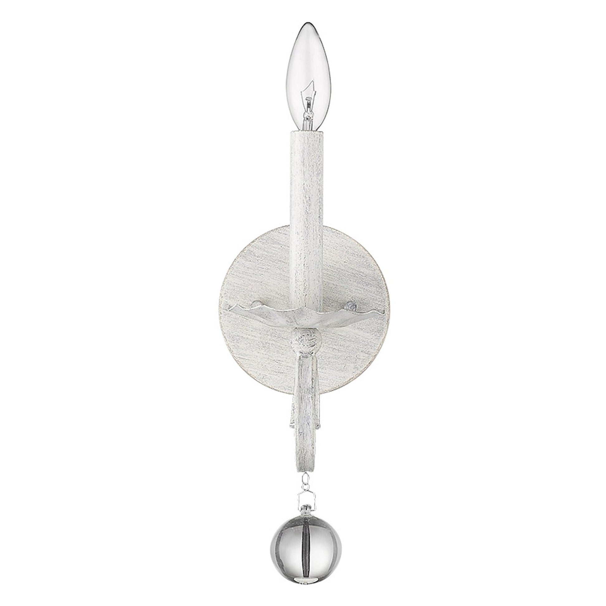 HomeRoots Modern Farmhouse Wall Sconce With Rustic White and Crystal Finish