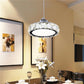 HomeRoots Modern Faux Crystal Compact Ring LED Pendant Lamp With Silver Finish