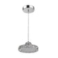 HomeRoots Modern Faux Crystal Compact Ring LED Pendant Lamp With Silver Finish