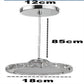 HomeRoots Modern Faux Crystal Compact Ring LED Pendant Lamp With Silver Finish