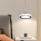 HomeRoots Modern Faux Crystal Compact Ring LED Pendant Lamp With Silver Finish