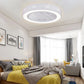 HomeRoots Modern Flush LED Ceiling Fan and Light in White Finish