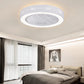 HomeRoots Modern Flush LED Ceiling Fan and Light in White Finish