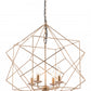 HomeRoots Modern Geo Chandelier in Gold Finish