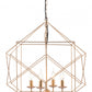 HomeRoots Modern Geo Chandelier in Gold Finish