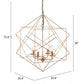 HomeRoots Modern Geo Chandelier in Gold Finish