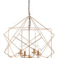HomeRoots Modern Geo Chandelier in Gold Finish