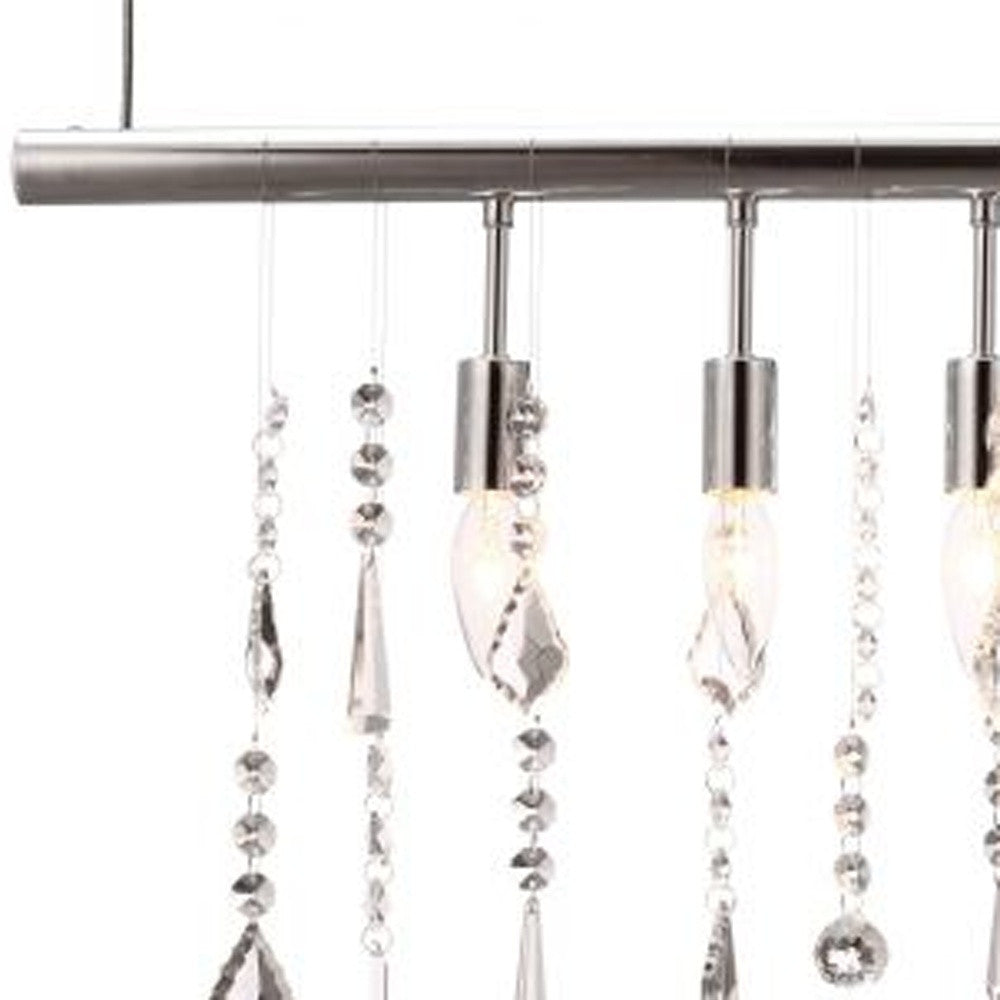 HomeRoots Modern Glam Icicle Chandelier With Stainless Steel Finish