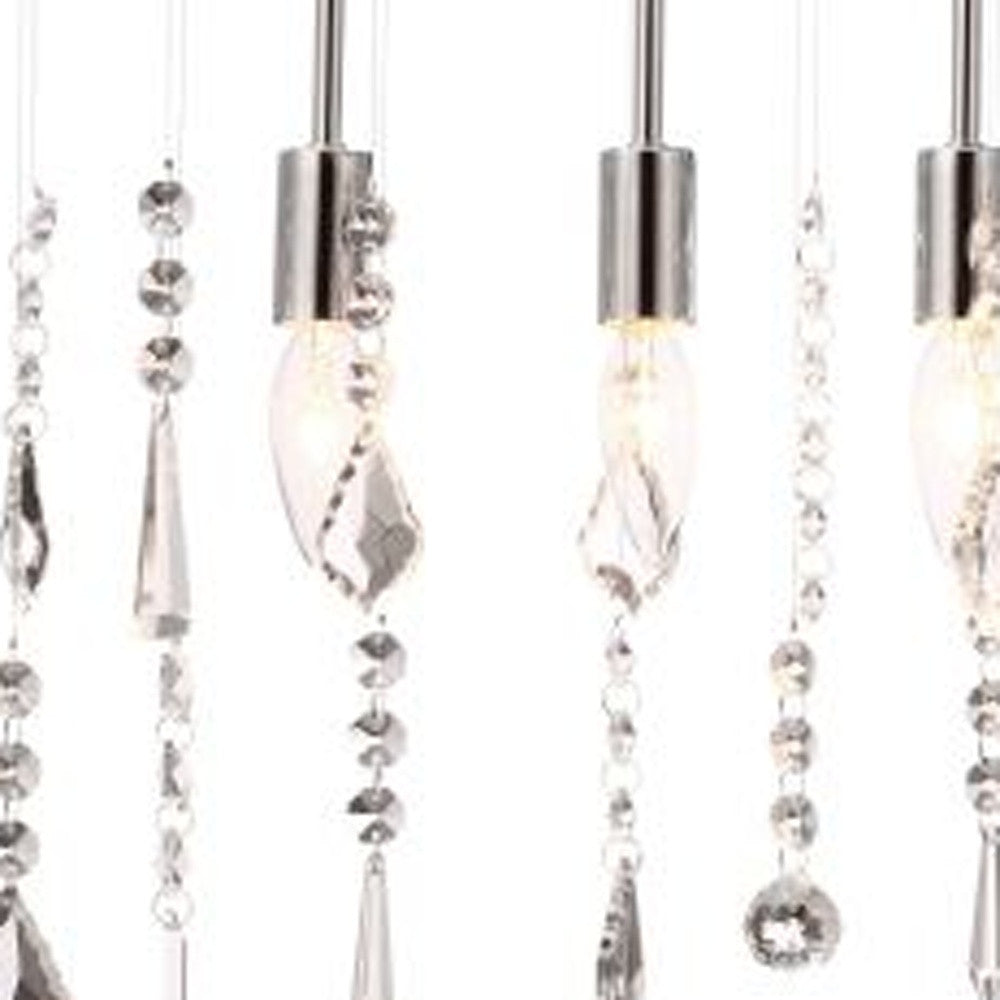 HomeRoots Modern Glam Icicle Chandelier With Stainless Steel Finish