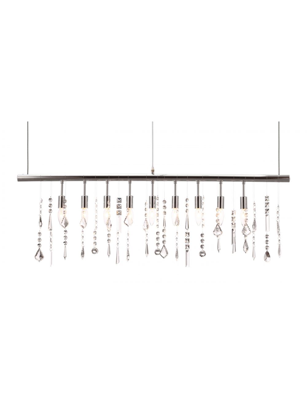 HomeRoots Modern Glam Icicle Chandelier With Stainless Steel Finish