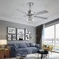 HomeRoots Modern Metal Chandelier Ceiling Fan in Silver Finish