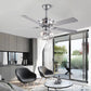 HomeRoots Modern Metal Chandelier Ceiling Fan in Silver Finish