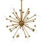 HomeRoots Modern Pom Pom Chandelier in Burnished Gold Finish