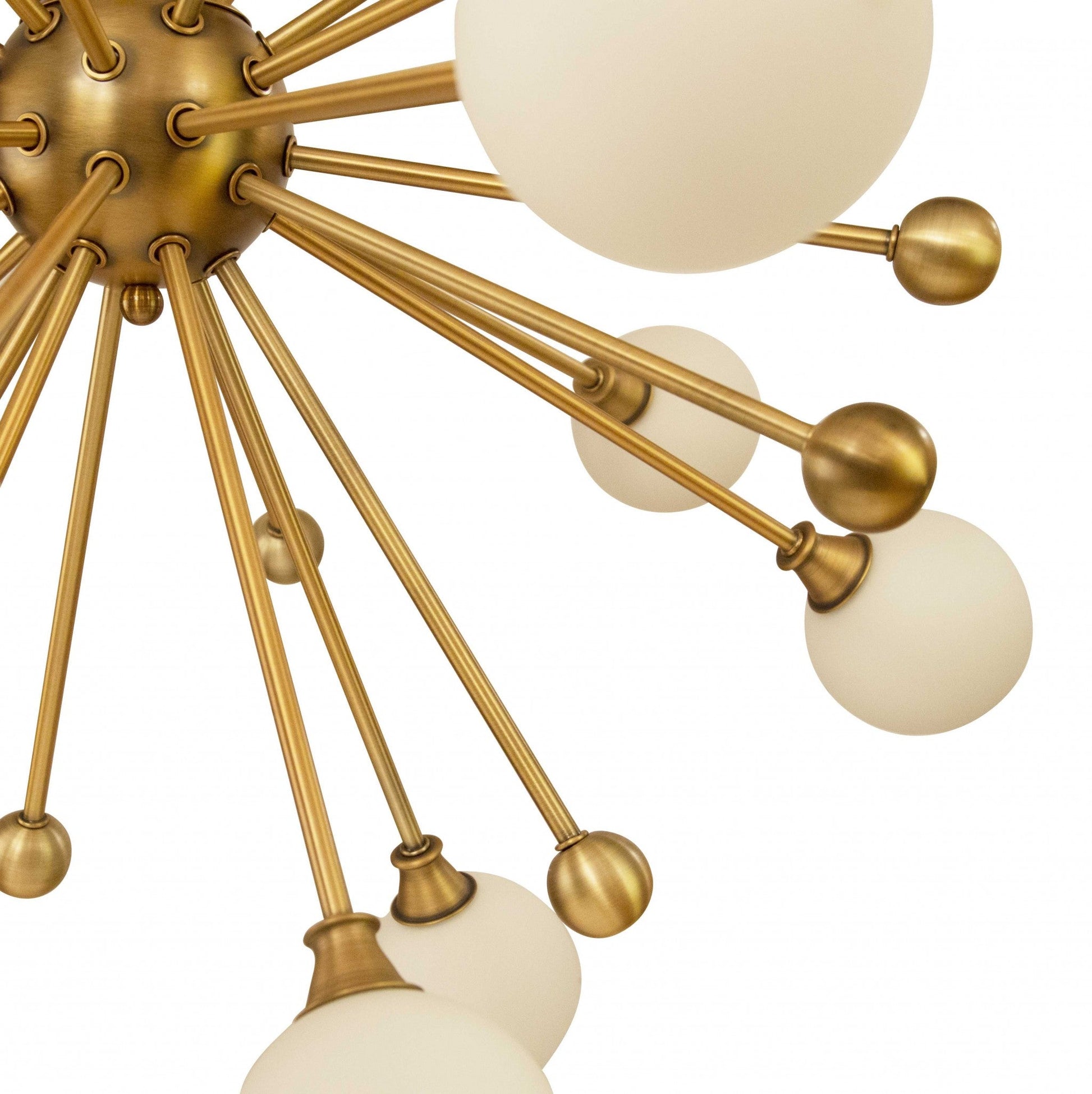 HomeRoots Modern Pom Pom Chandelier in Burnished Gold Finish