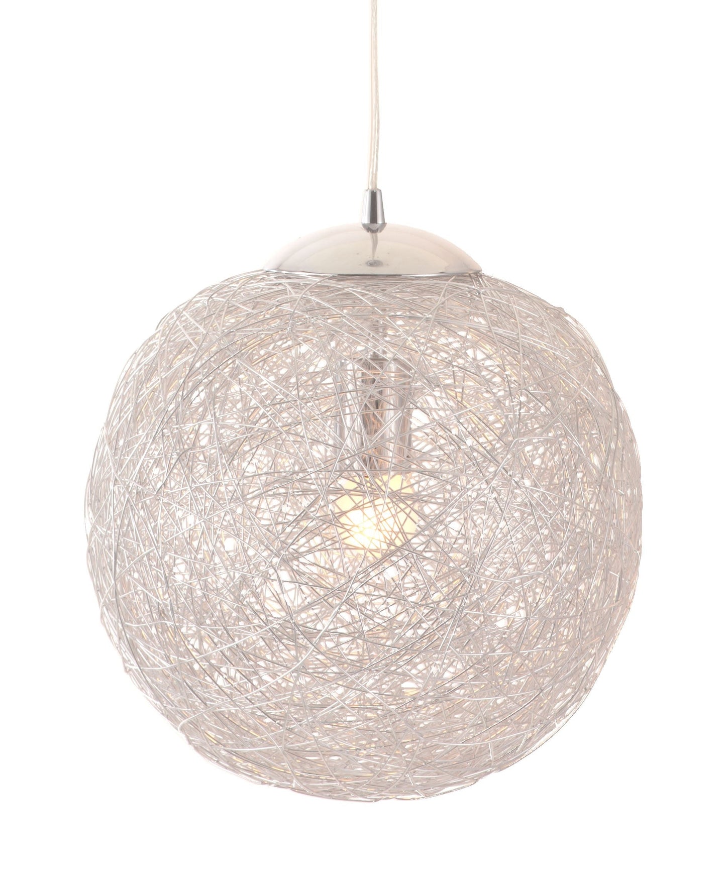 HomeRoots Modern Snowball Ceiling Lamp in Chrome Finish