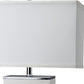 HomeRoots Modern Table Lamp With USB in White and Silver Finish