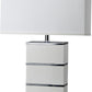 HomeRoots Modern Table Lamp With USB in White and Silver Finish