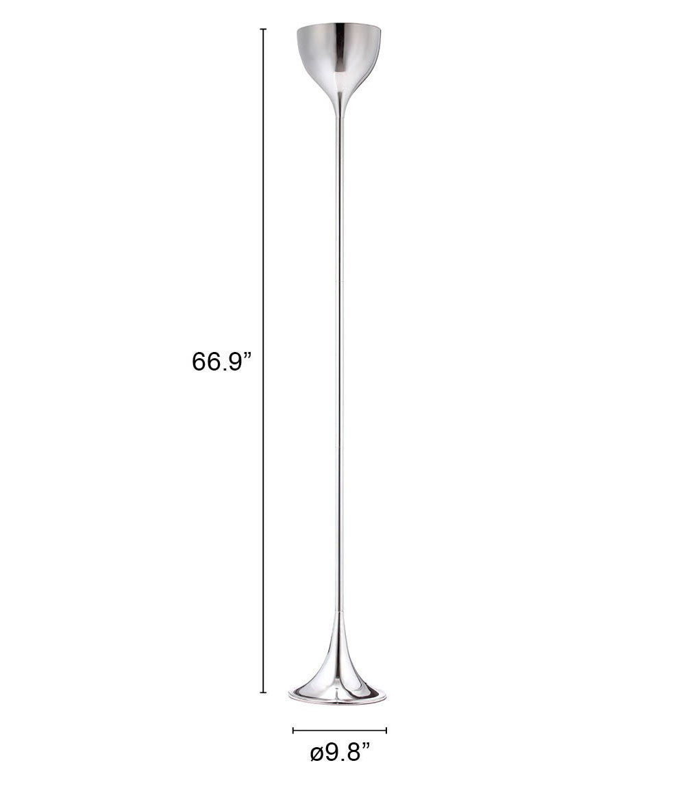HomeRoots Modern Teardrop Floor Lamp in Chrome Finish
