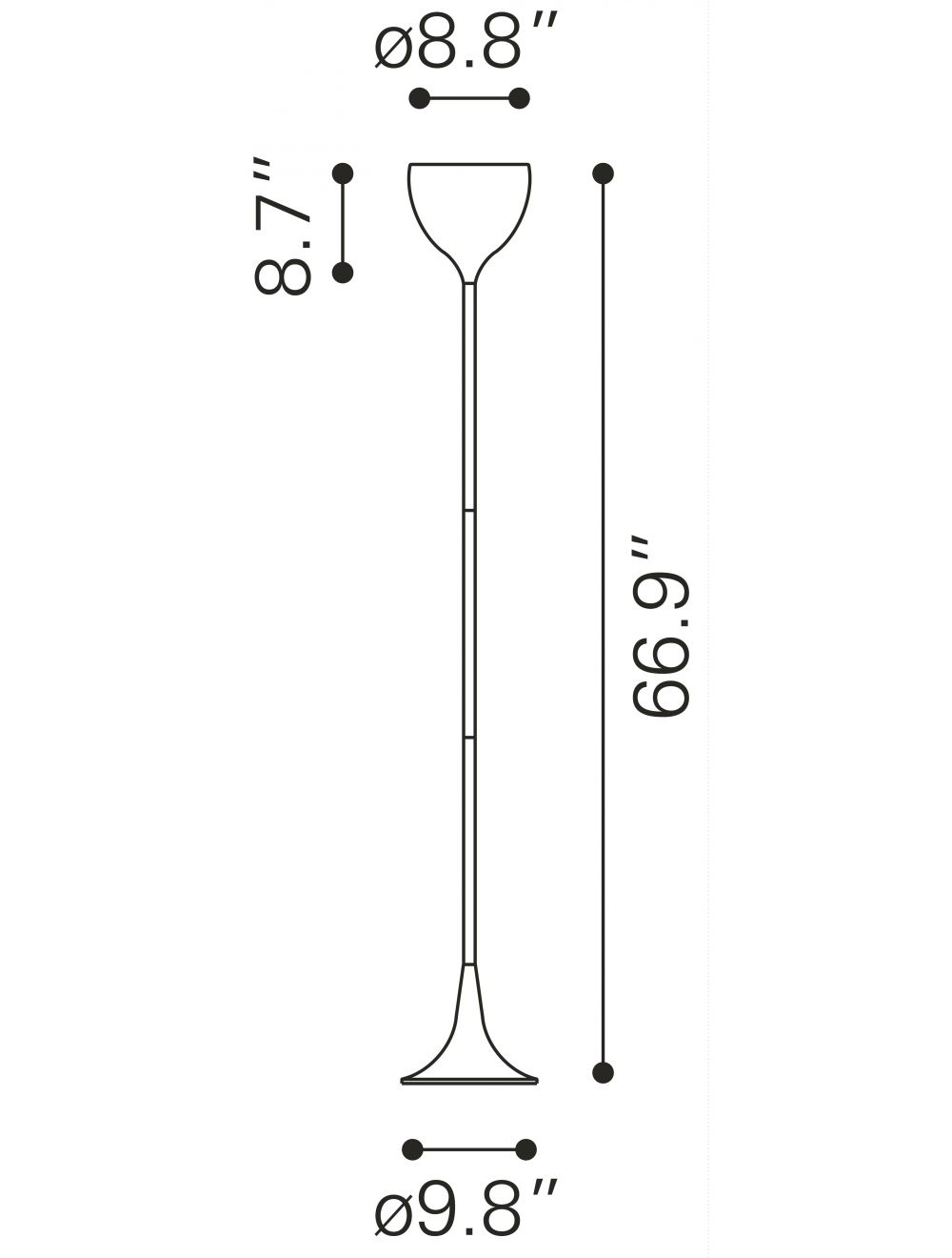 HomeRoots Modern Teardrop Floor Lamp in Chrome Finish