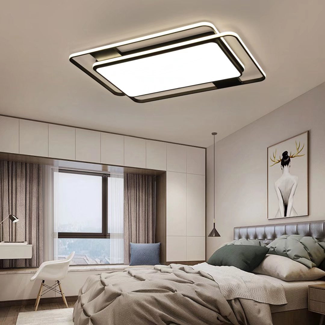 HomeRoots Modern Three Dimensional LED Ceiling Light in White Finish