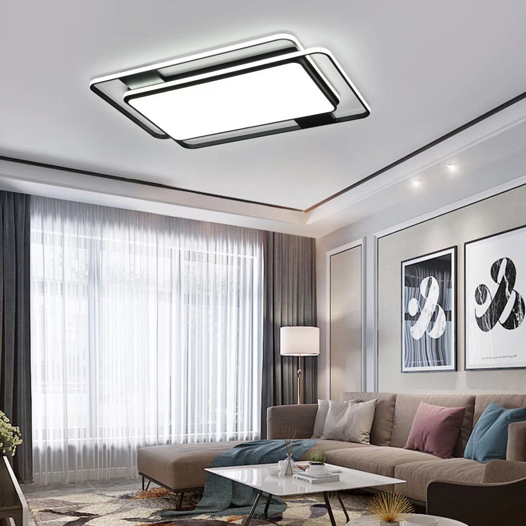 HomeRoots Modern Three Dimensional LED Ceiling Light in White Finish