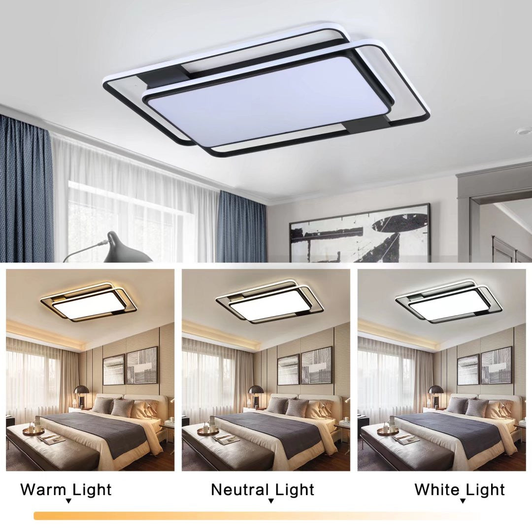 HomeRoots Modern Three Dimensional LED Ceiling Light in White Finish