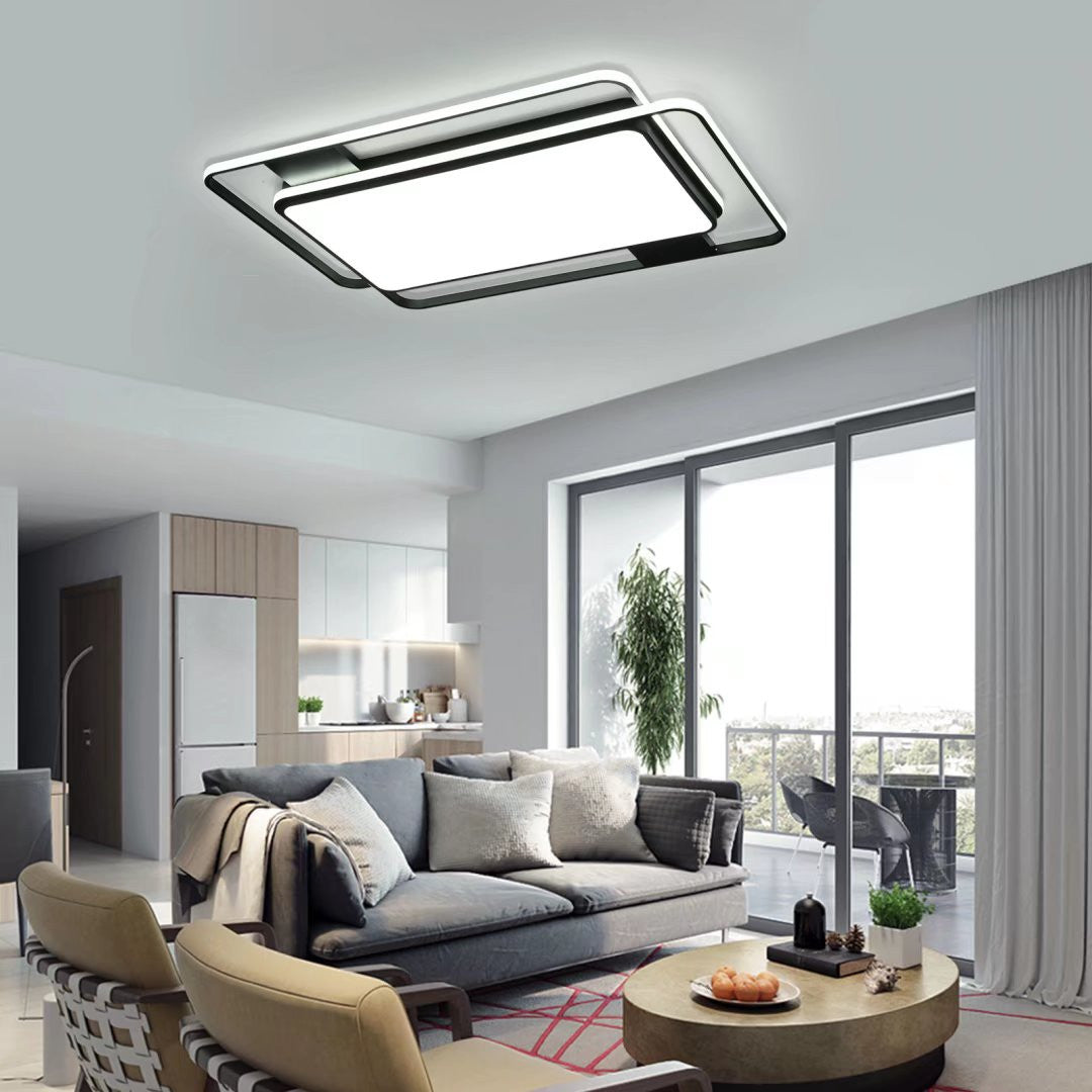 HomeRoots Modern Three Dimensional LED Ceiling Light in White Finish