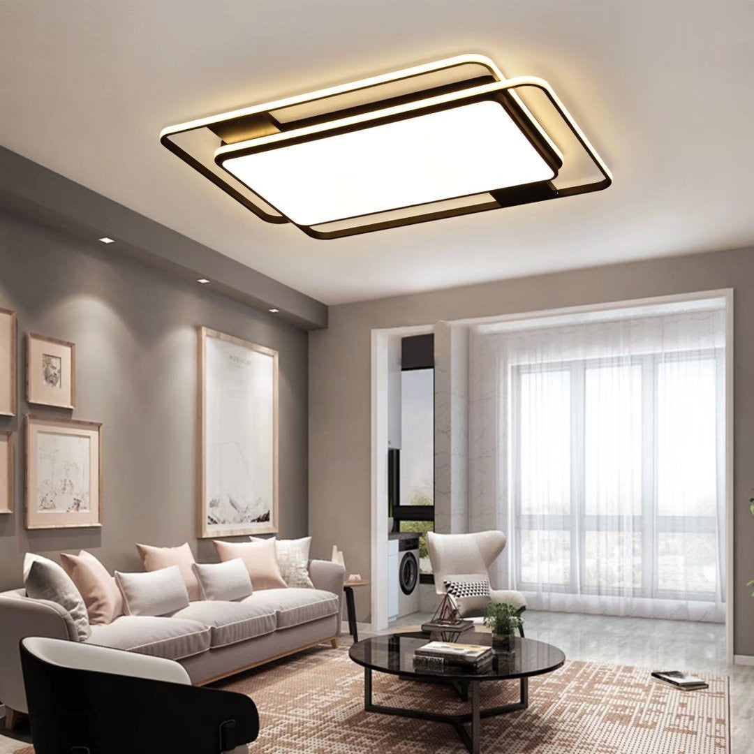 HomeRoots Modern Three Dimensional LED Ceiling Light in White Finish