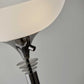 HomeRoots Modern Torchiere Floor Lamp With Thick Pole and Black Nickel Finish