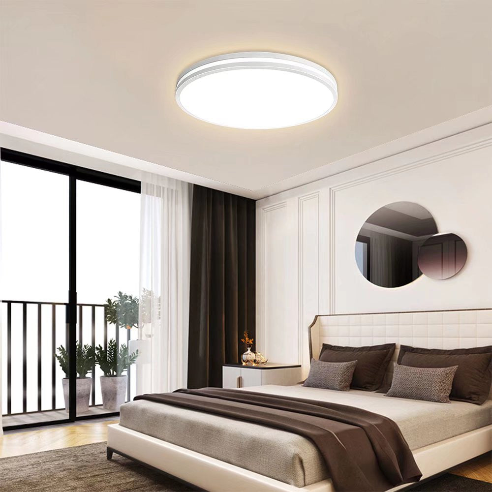 HomeRoots Modern Ultra Thin Round LED Ceiling Light Fixture in White Finish