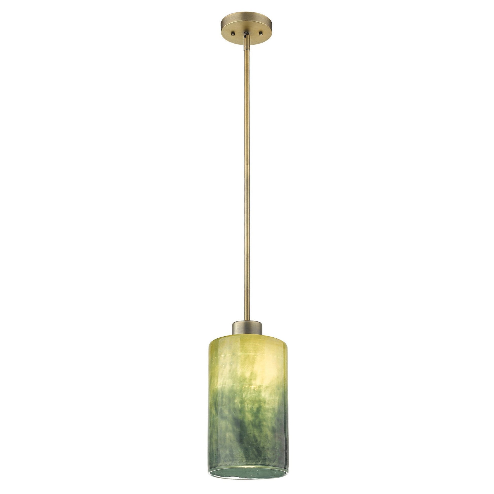 HomeRoots Monet 1-Light Pendant in Brass Finish