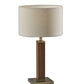 HomeRoots Monument Table Lamp With Walnut Wood Finish