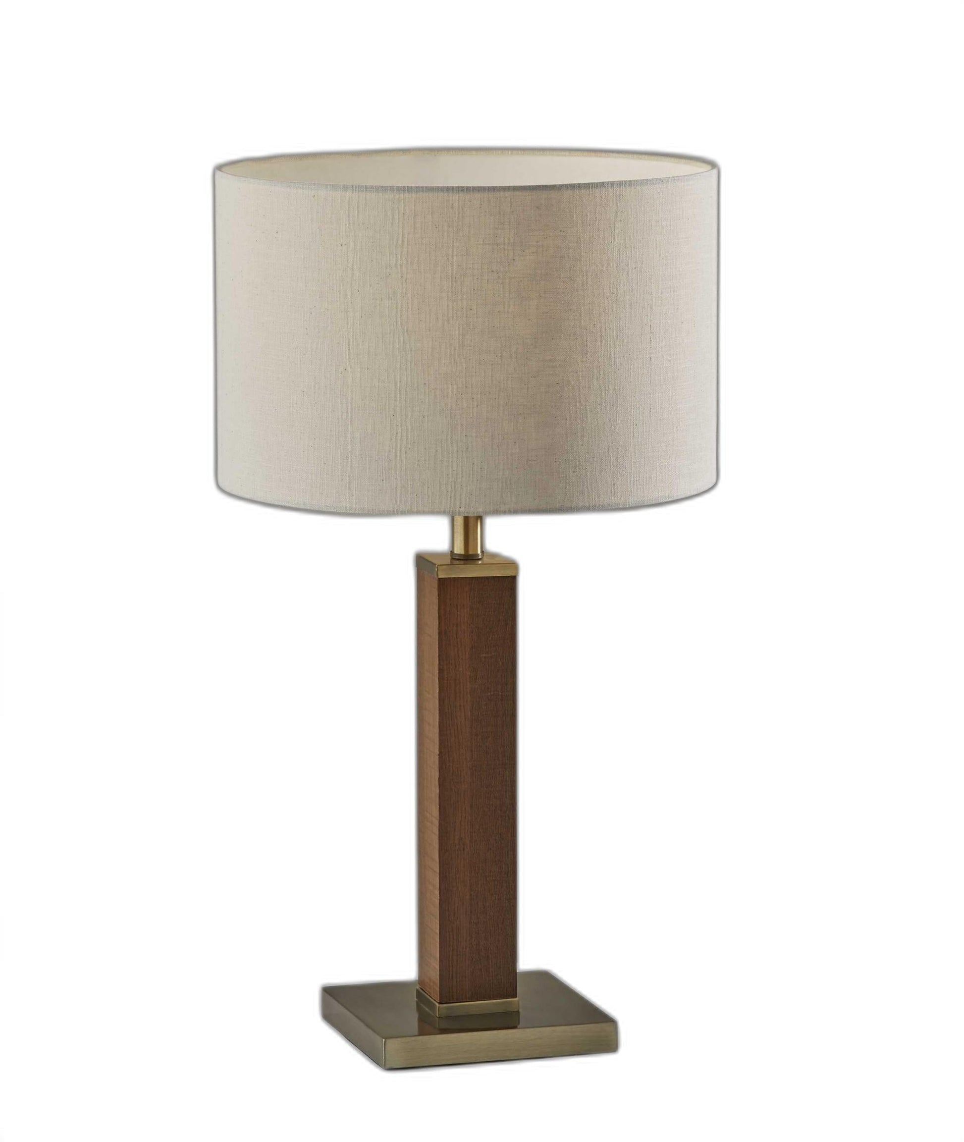 HomeRoots Monument Table Lamp With Walnut Wood Finish