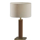 HomeRoots Monument Table Lamp With Walnut Wood Finish