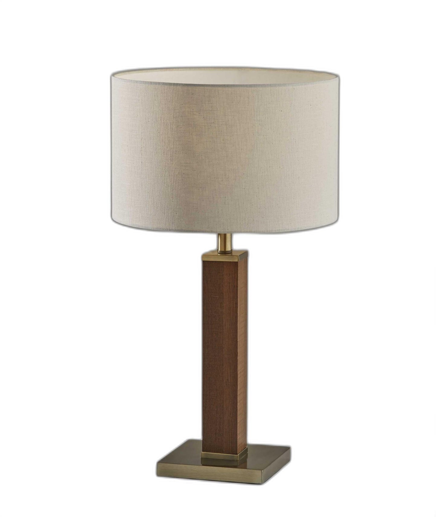 HomeRoots Monument Table Lamp With Walnut Wood Finish