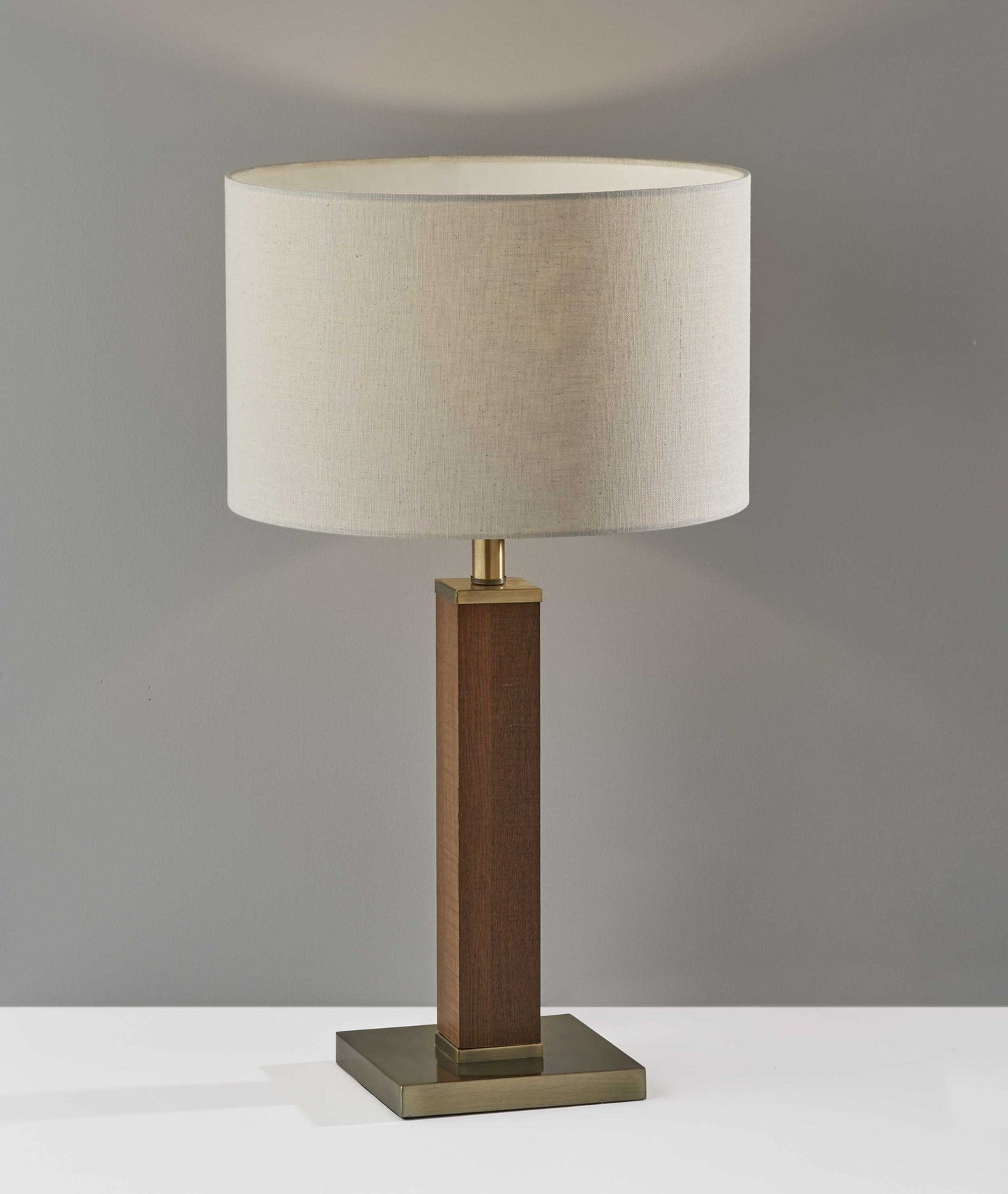 HomeRoots Monument Table Lamp With Walnut Wood Finish