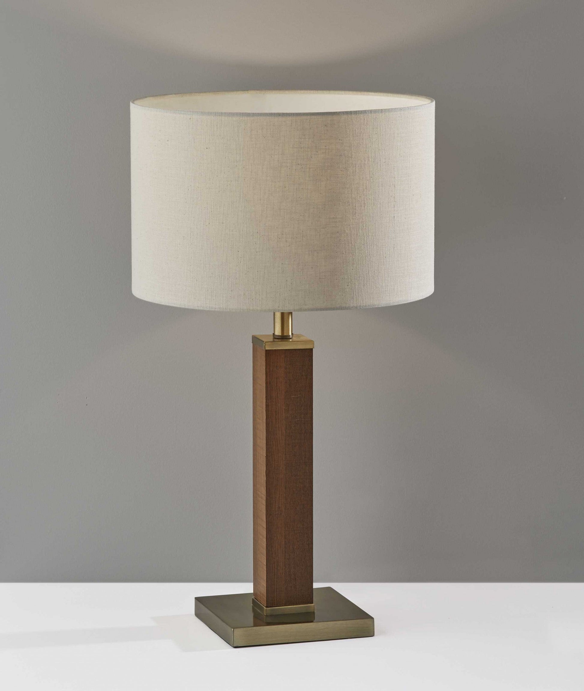 HomeRoots Monument Table Lamp With Walnut Wood Finish