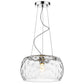 HomeRoots Mystere 1-Light Pendant With Dimpled Glass Shade and Polished Chrome Finish