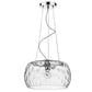 HomeRoots Mystere 1-Light Pendant With Dimpled Glass Shade and Polished Chrome Finish