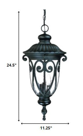 HomeRoots Naples 3-Light Hanging Light in Matte Black Finish