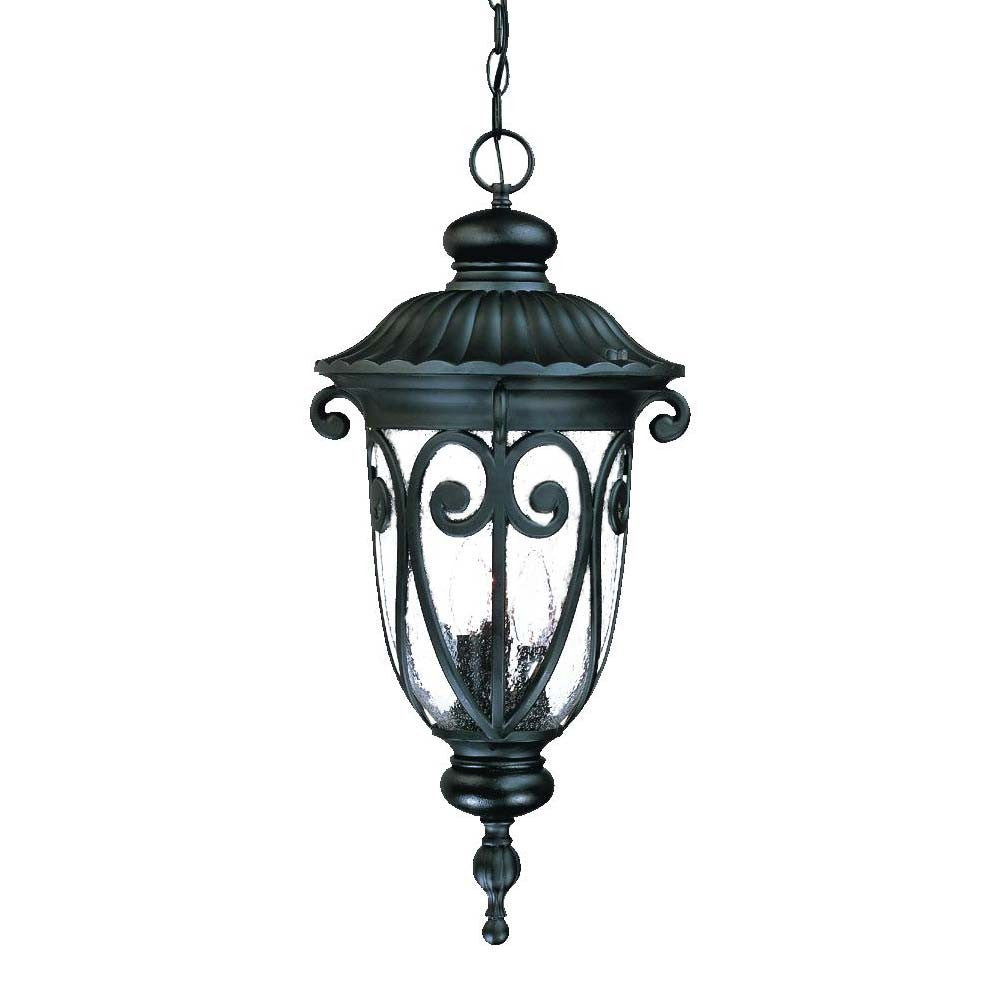 HomeRoots Naples 3-Light Hanging Light in Matte Black Finish