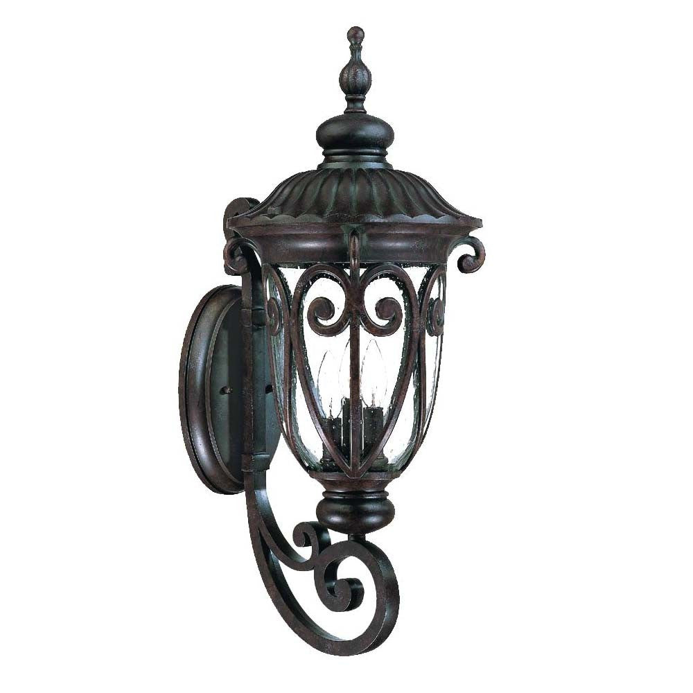 HomeRoots Naples 3-Light Wall Light in Marbelized Mahogany Finish